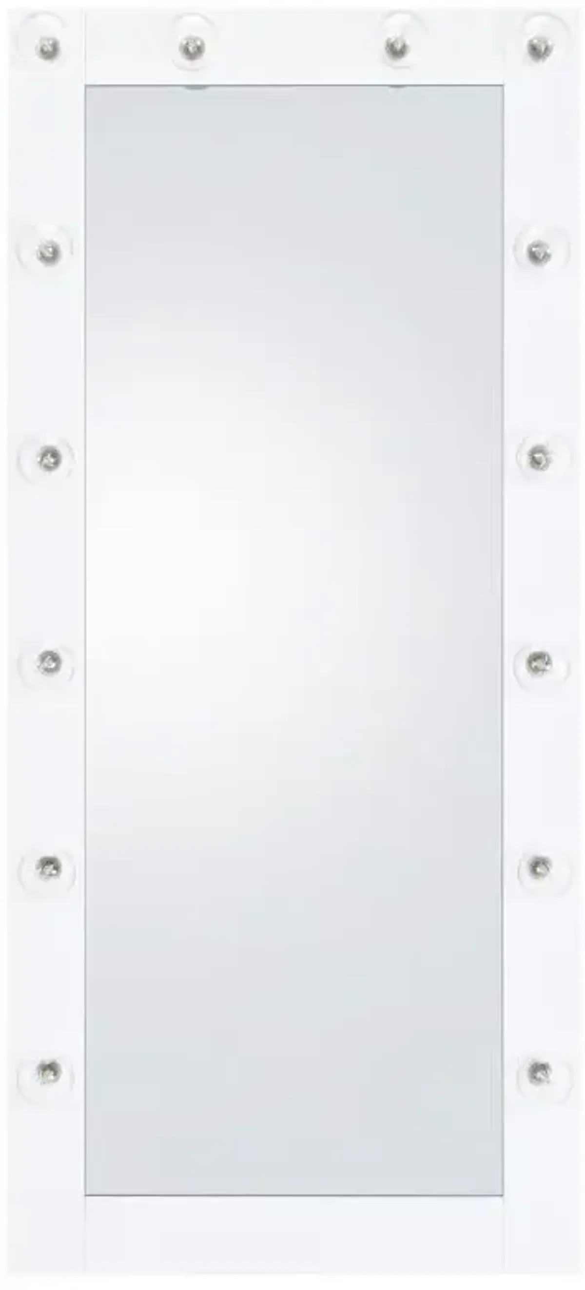 Zayan Full Length Floor Mirror With Lighting White High Gloss