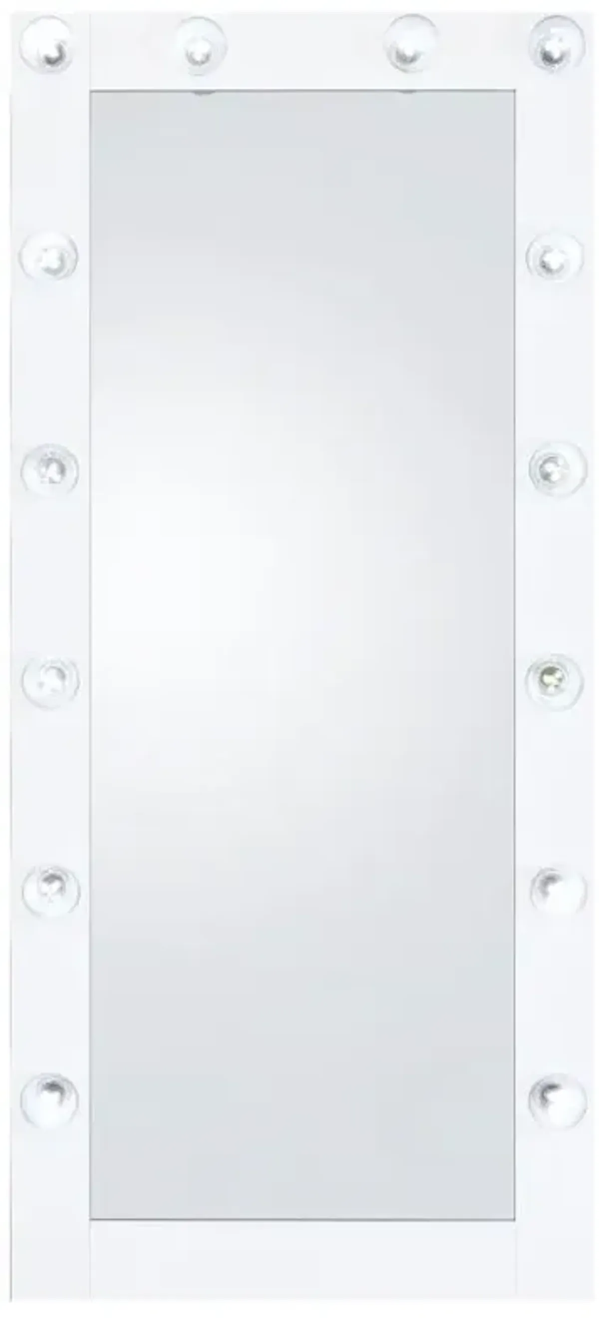 Zayan Full Length Floor Mirror With Lighting White High Gloss