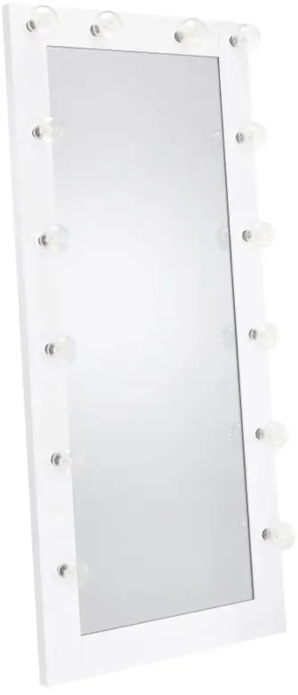 Zayan Full Length Floor Mirror With Lighting White High Gloss