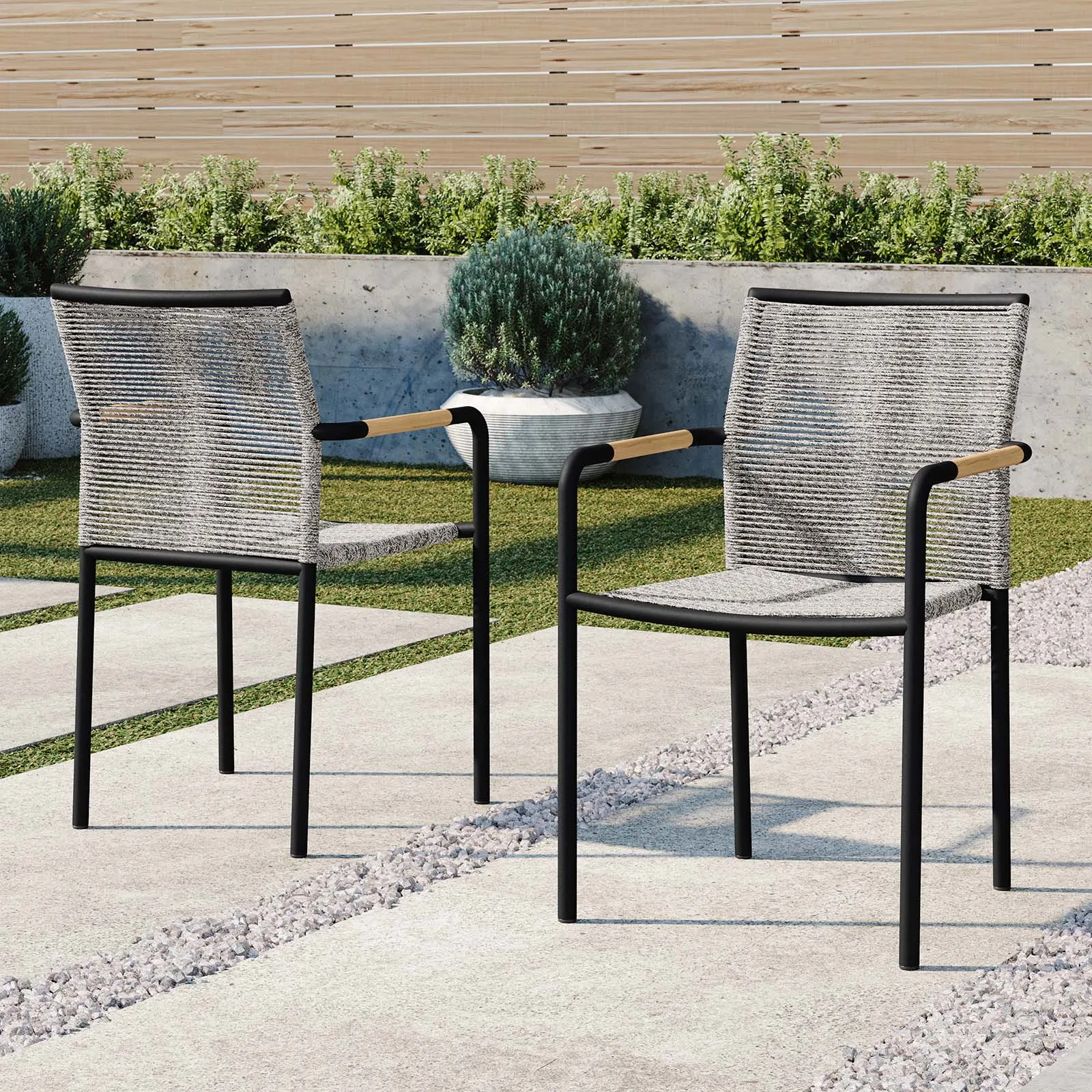 Serenity Outdoor Patio Dining Armchairs - Set of 2