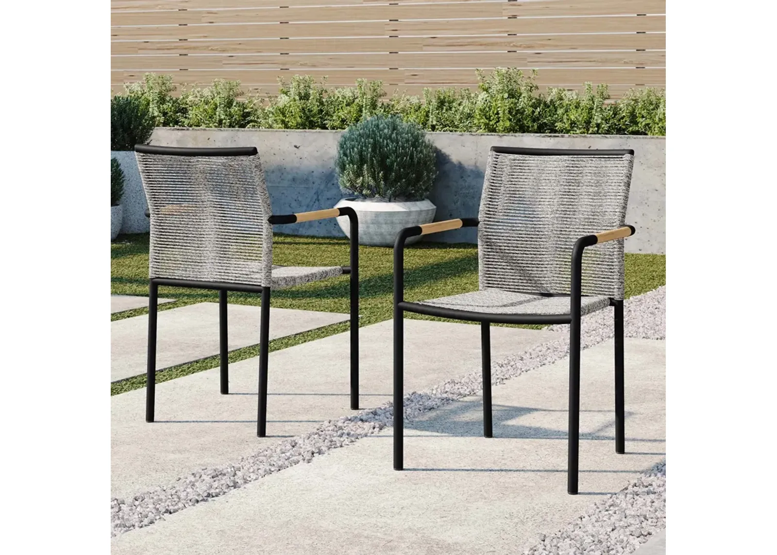 Serenity Outdoor Patio Dining Armchairs - Set of 2