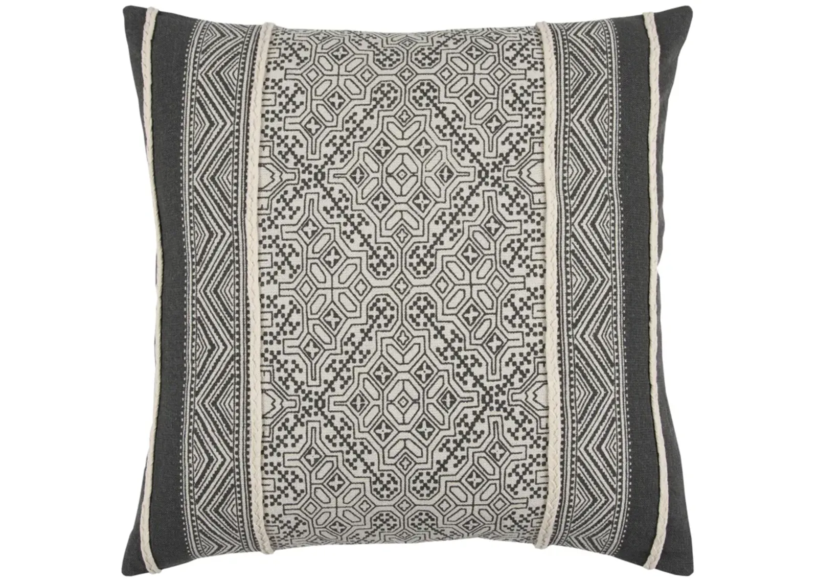 Iconic Tribal Patterning Black  Pillow