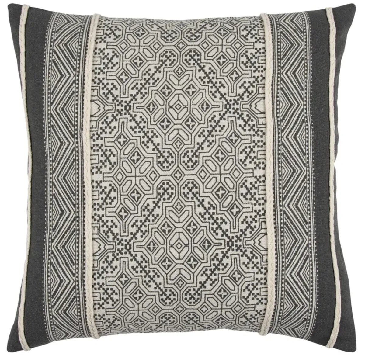 Iconic Tribal Patterning Black  Pillow