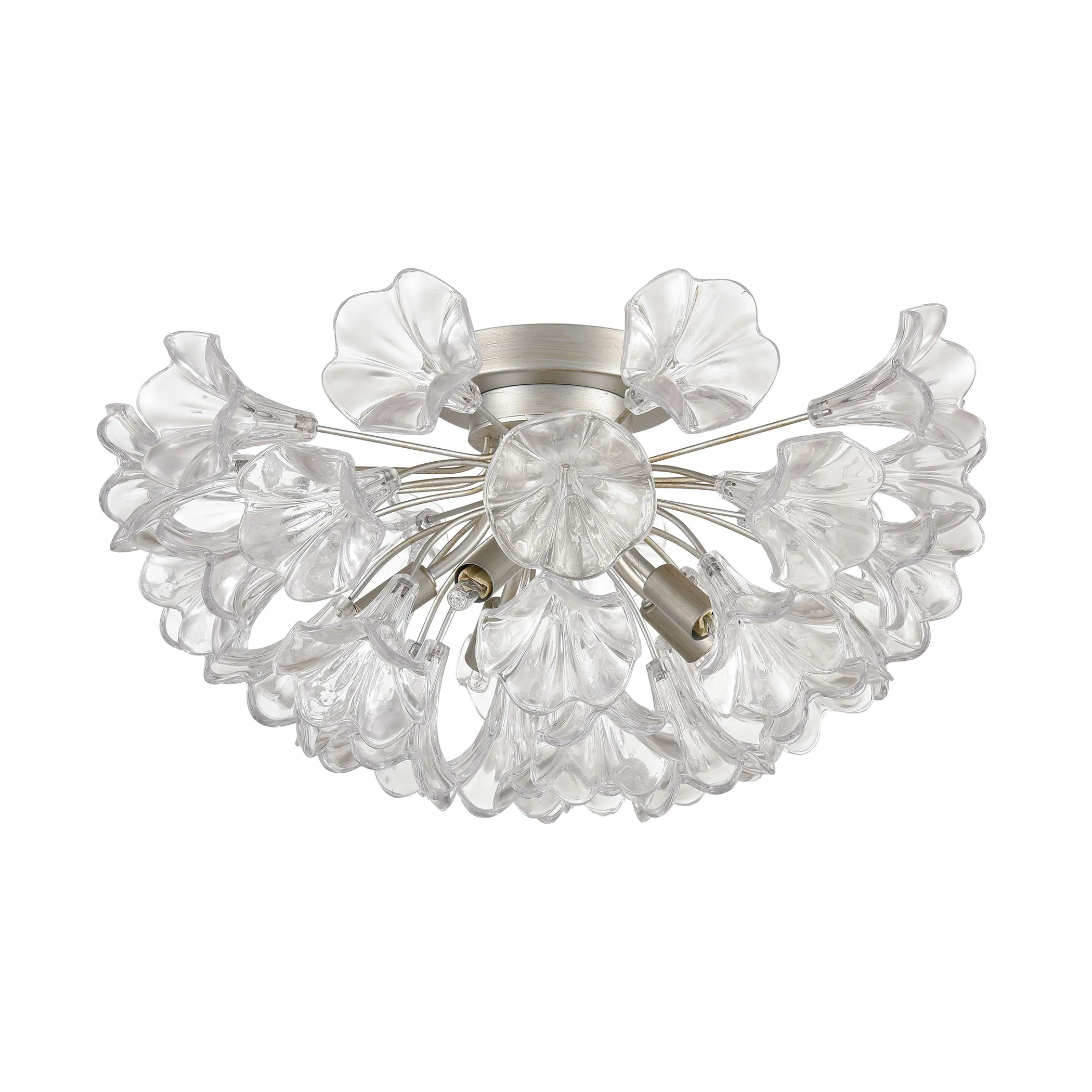 Celene 19" Wide 5-Light Semi Flush Mount - Aged Silver