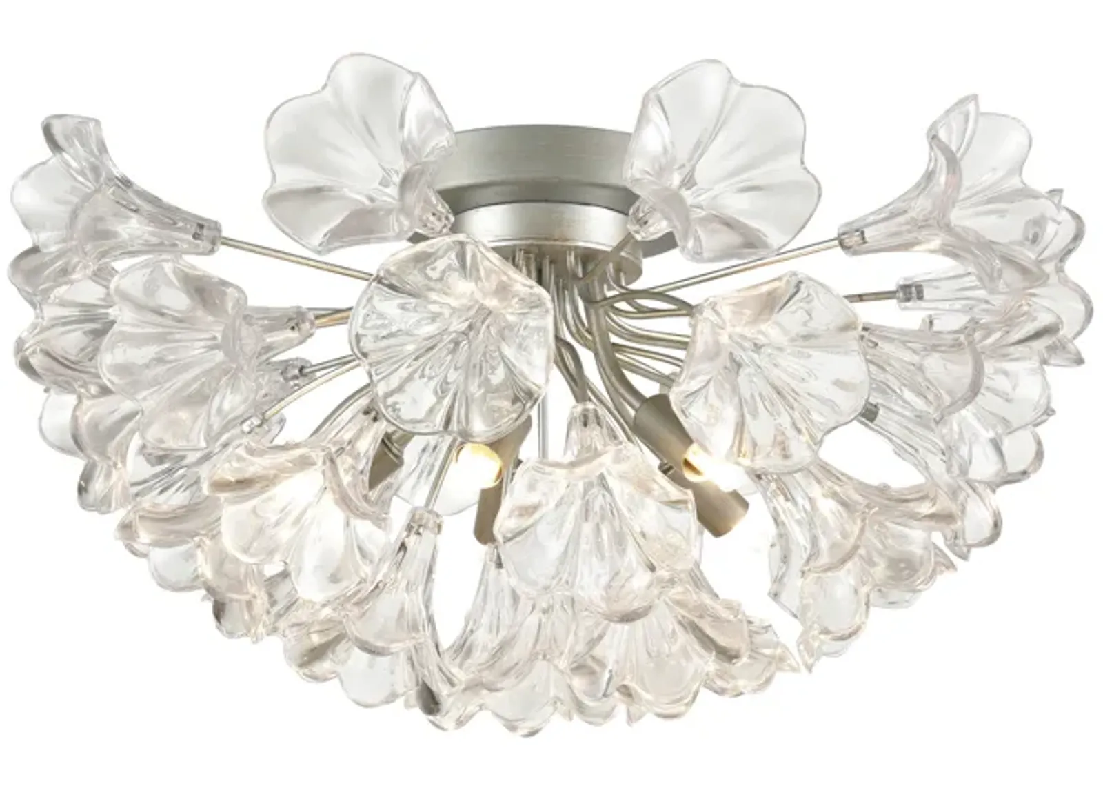 Celene 19" Wide 5-Light Semi Flush Mount - Aged Silver