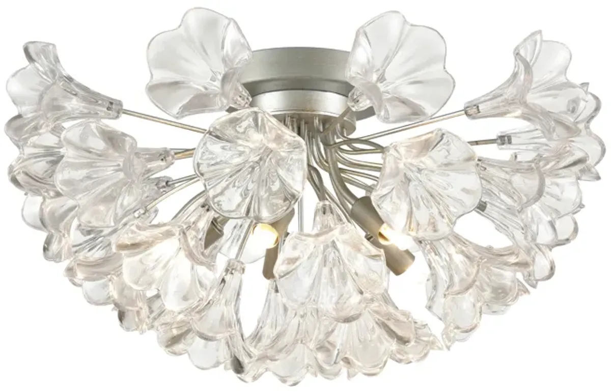 Celene 19" Wide 5-Light Semi Flush Mount - Aged Silver