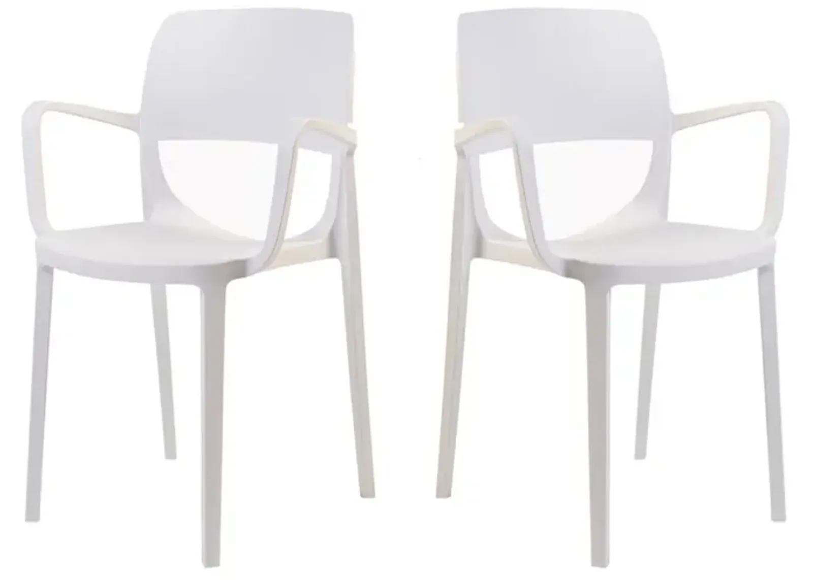 Bella Set of 2 Stackable Armchair-White