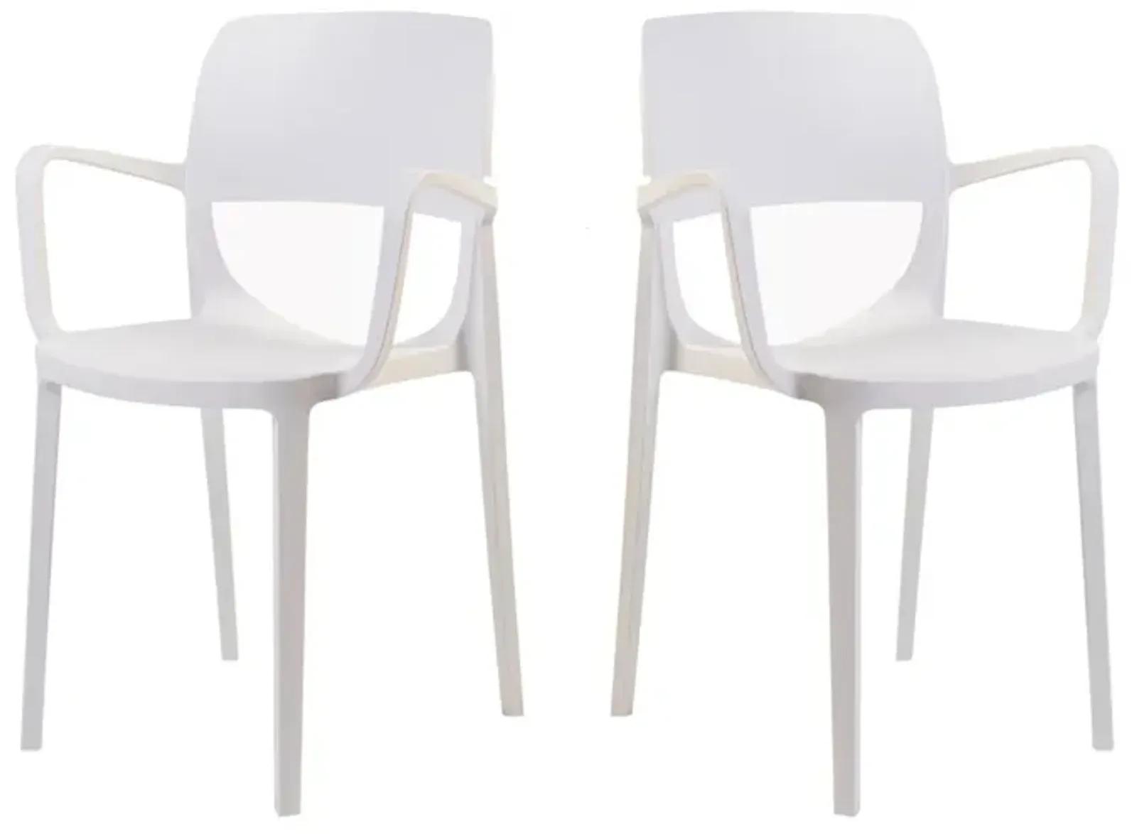 Bella Set of 2 Stackable Armchair-White