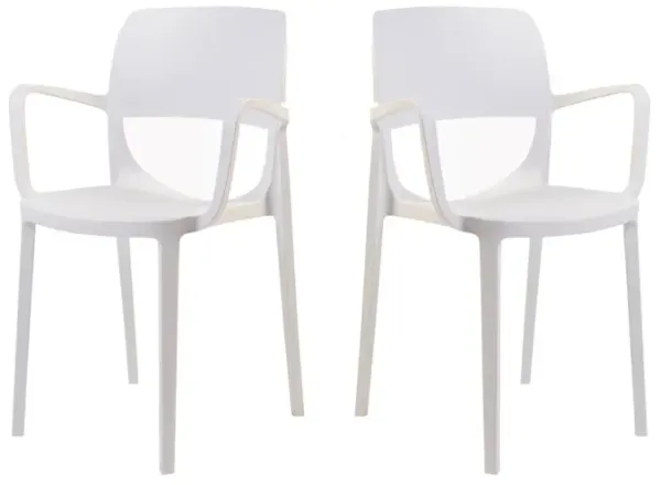 Bella Set of 2 Stackable Armchair-White