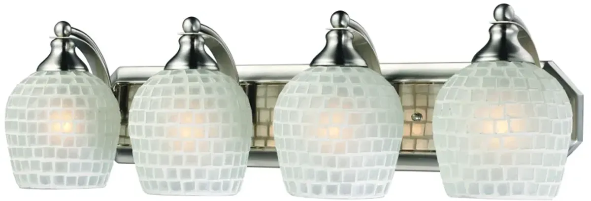 Mix and Match Vanity 27" Wide 4-Light Vanity Light - Satin Nickel