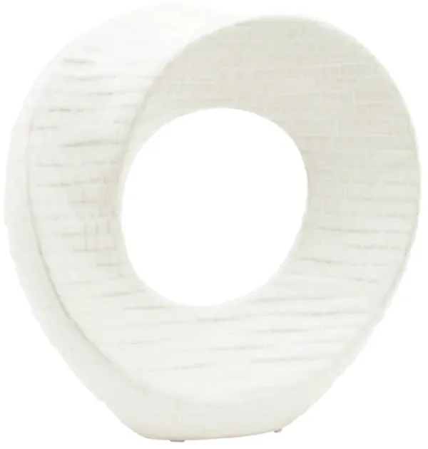 8" Textured Table Top Deco, White