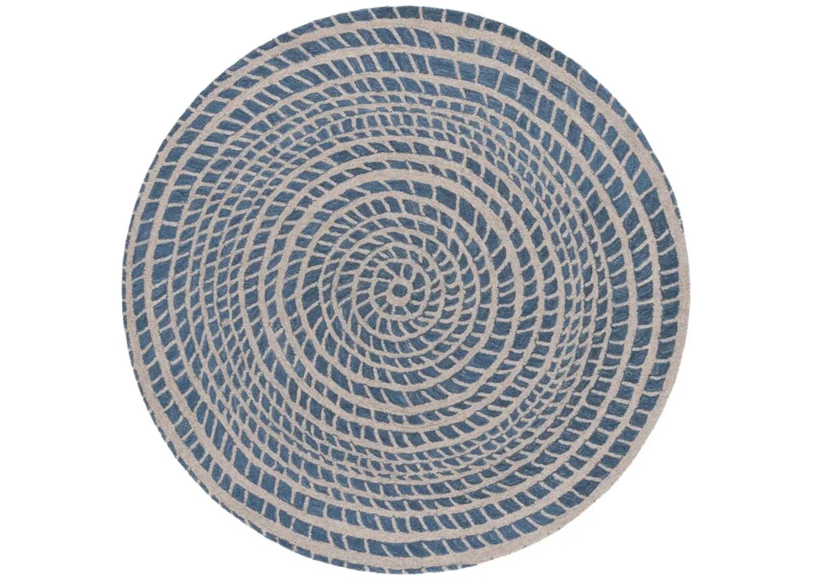 EBONY 652 BLUE  6' x 6' Round Round Rug