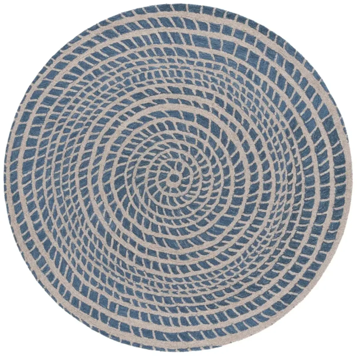 EBONY 652 BLUE  6' x 6' Round Round Rug