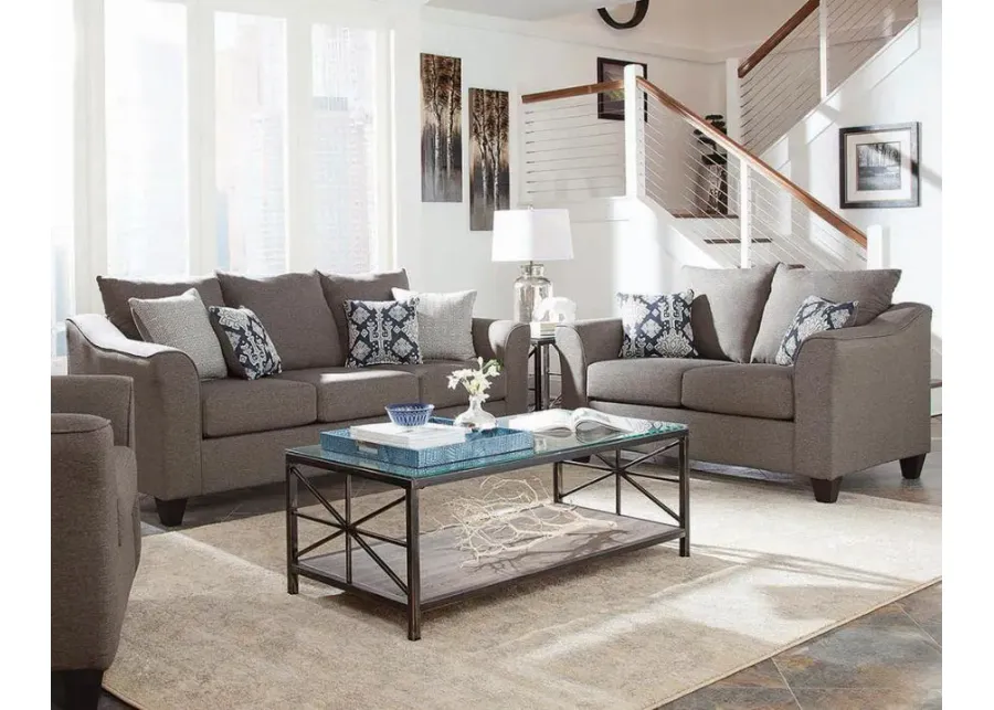 Salizar Upholstered Flared Arm Living Room Set Grey