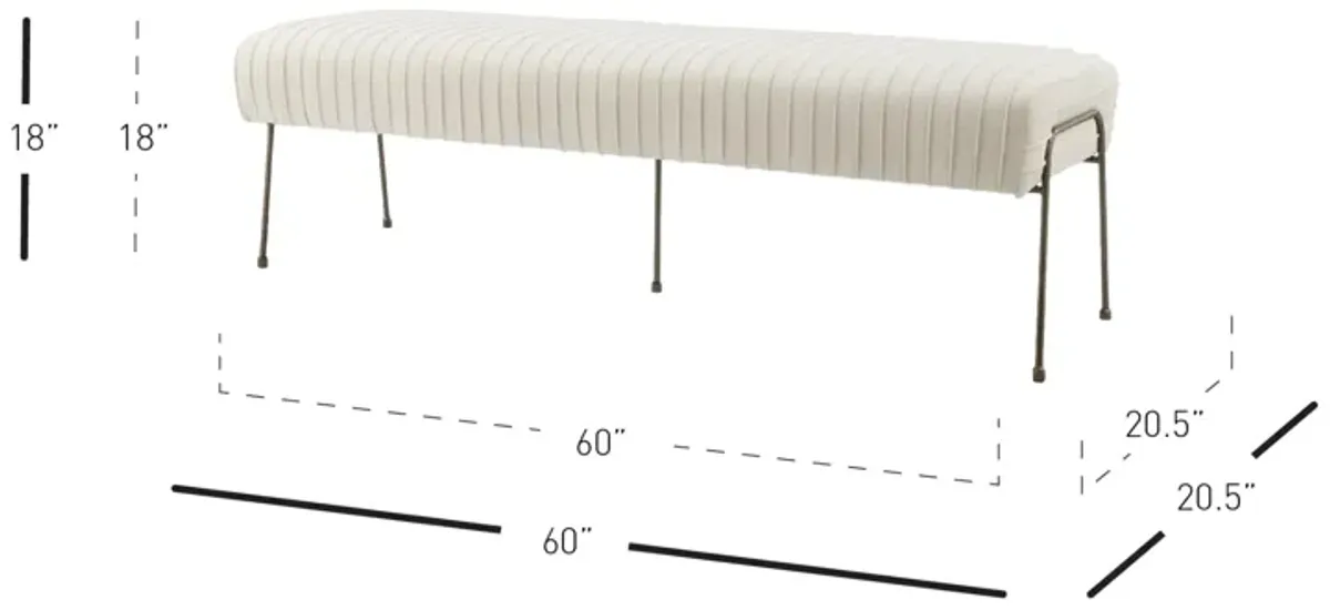 Merritt Pleated Bench