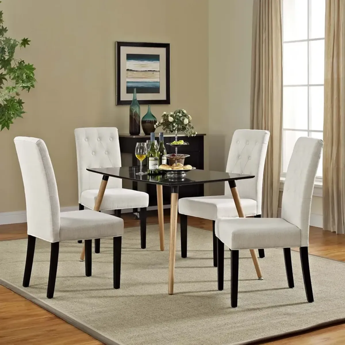 Confer Dining Side Chair Fabric Set of 4