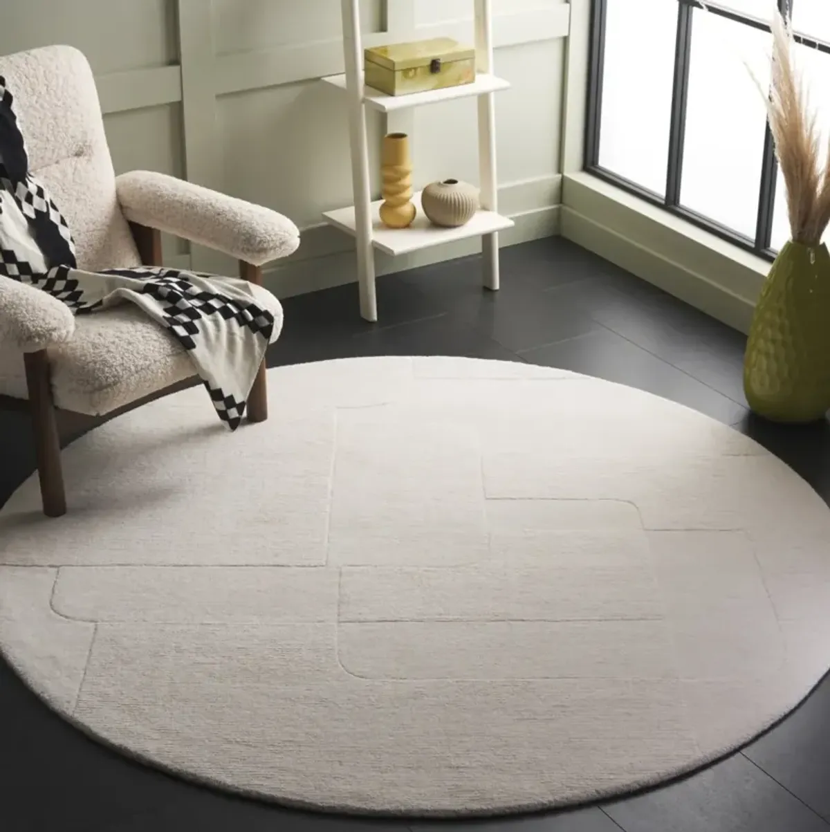 MYKONOS 202 IVORY 6' x 6' Round Round Rug