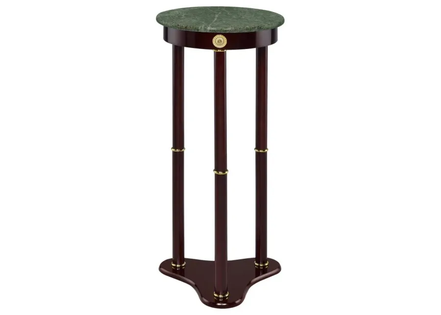 Edie Round Marble Top Accent Table Merlot