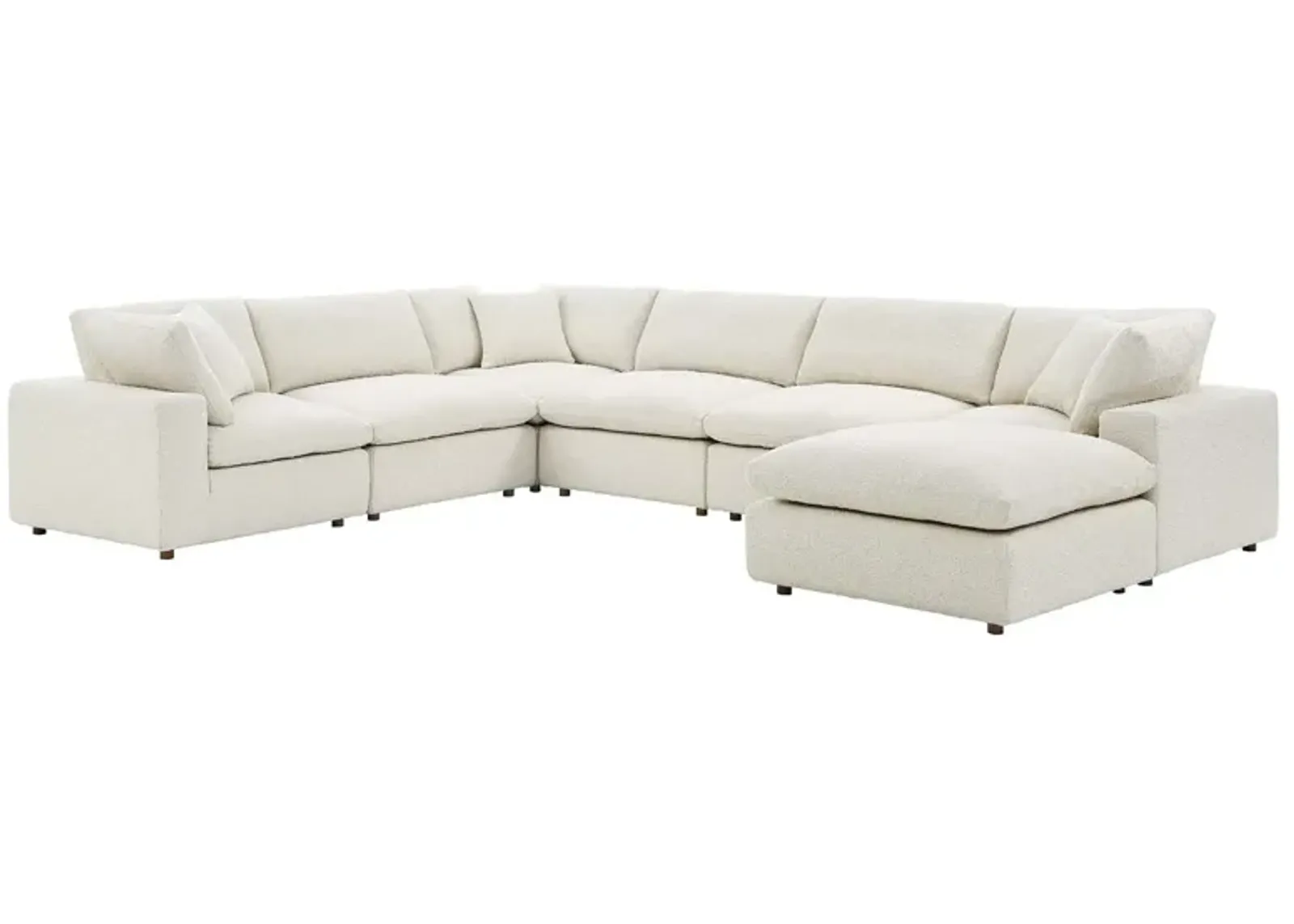 Commix Down Filled Overstuffed Boucle 7-Piece Sectional Sofa