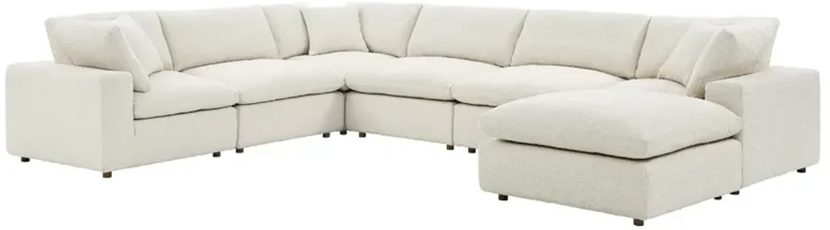 Commix Down Filled Overstuffed Boucle 7-Piece Sectional Sofa