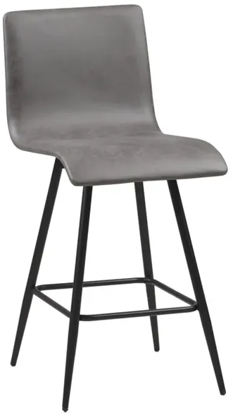 INK+IVY Adams Grey Faux Leather Swivel Counter Stool