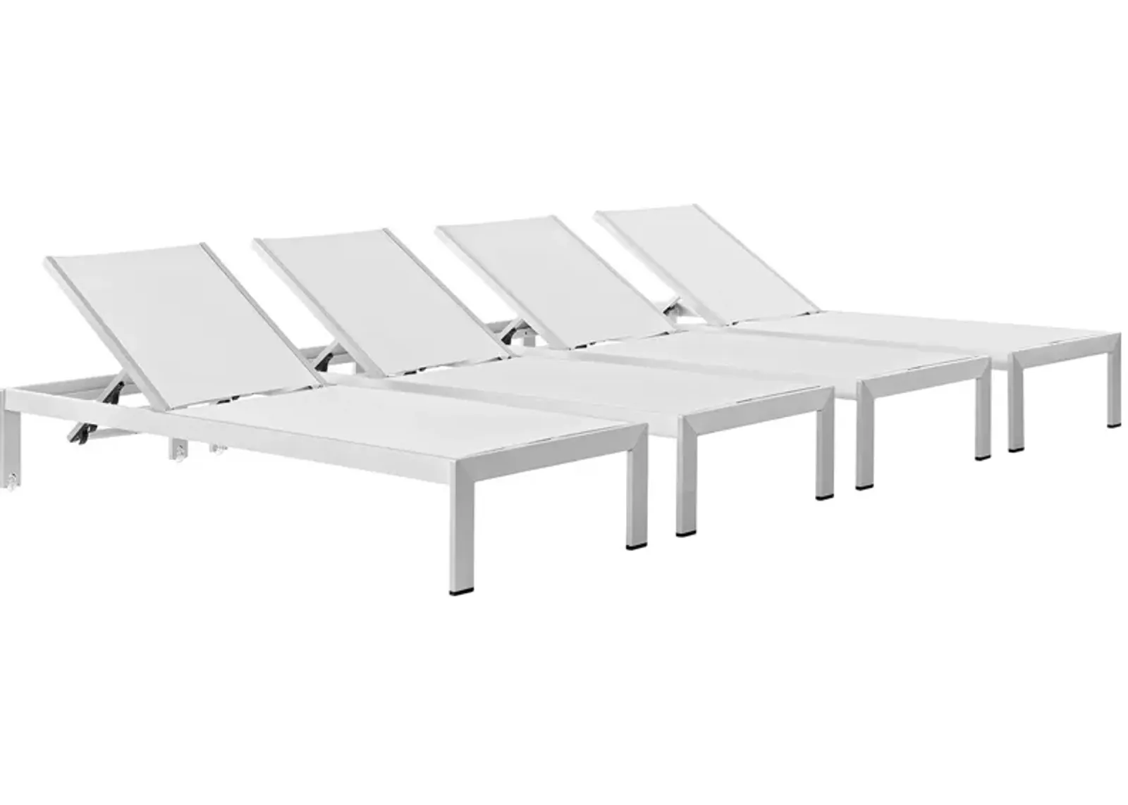 Shore Chaise Outdoor Patio Aluminum Set of 4