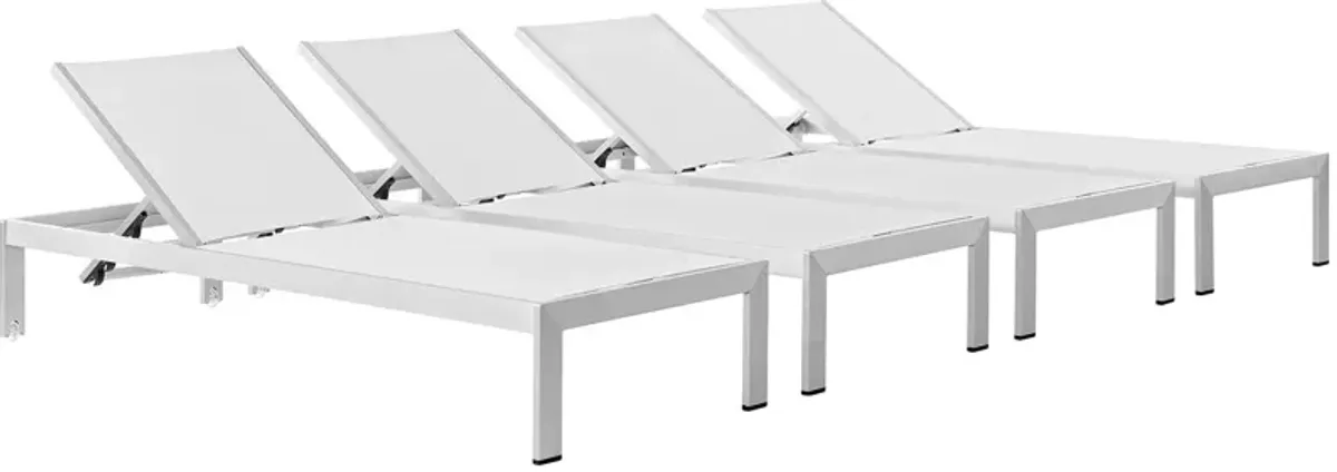 Shore Chaise Outdoor Patio Aluminum Set of 4