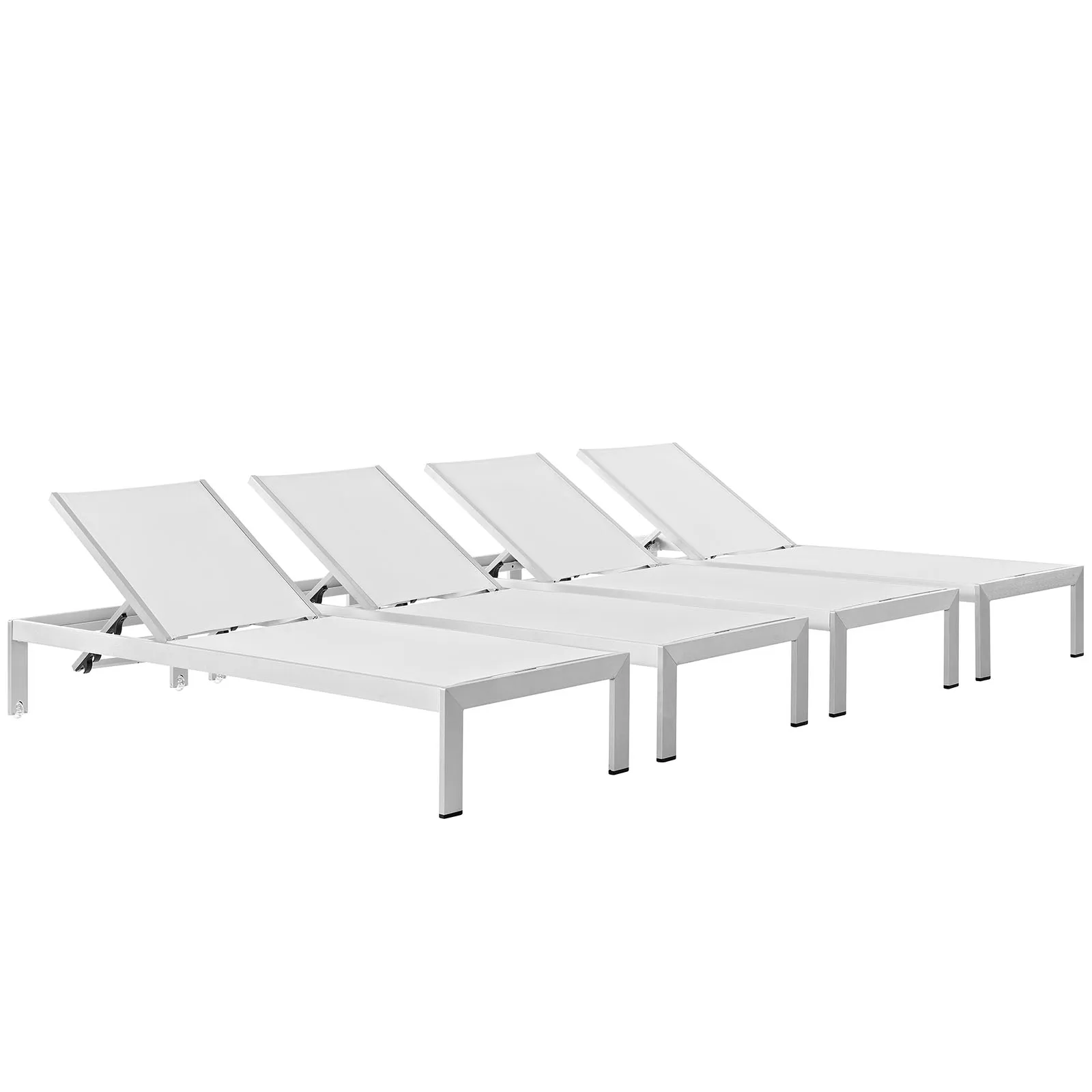 Shore Chaise Outdoor Patio Aluminum Set of 4