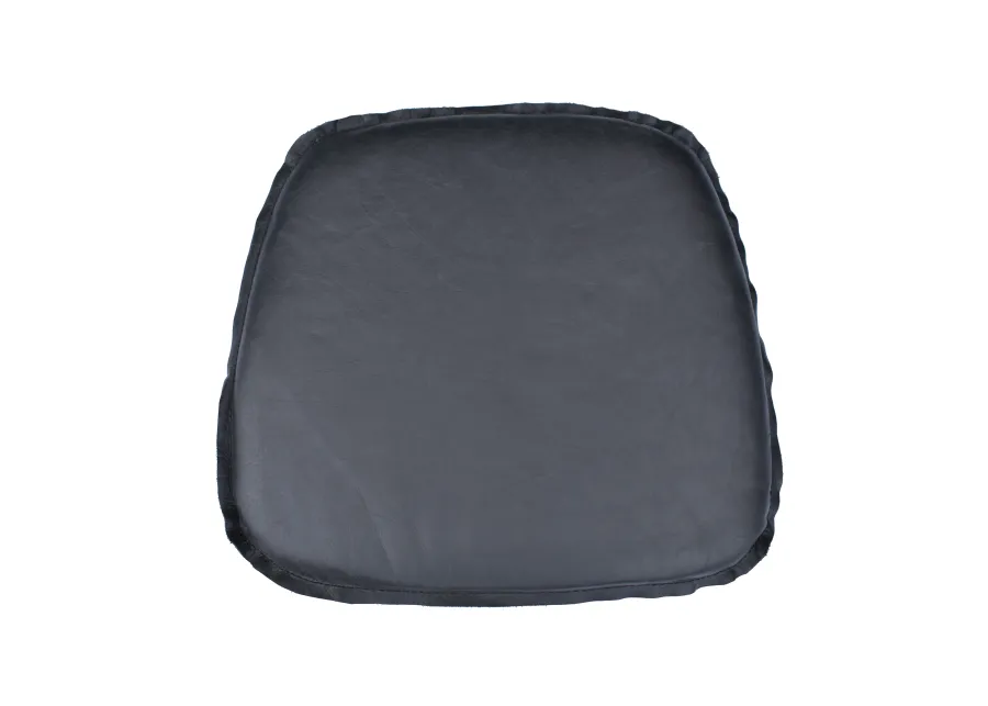 Metal Crossback Leather Cushion Seat - Antique Black