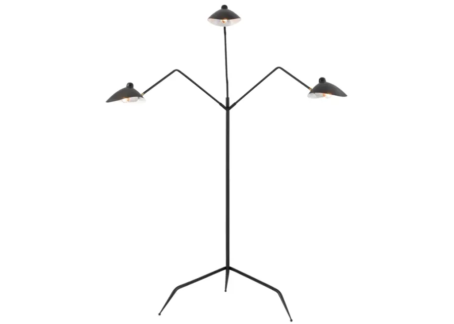 Risley 81.5'' High 3-Light Floor Lamp - Matte Black - Includes LED Bulb