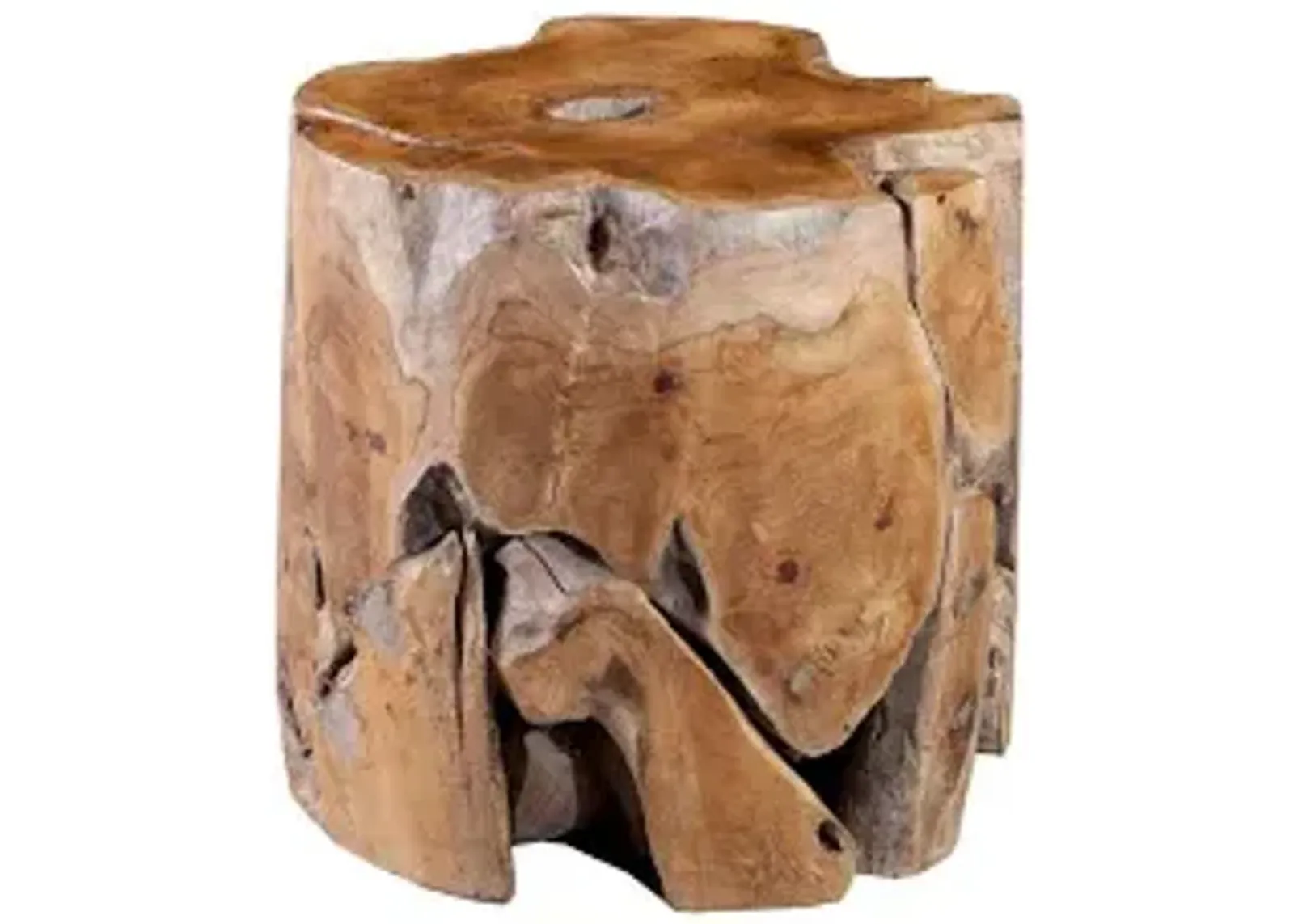 teak chunk stool