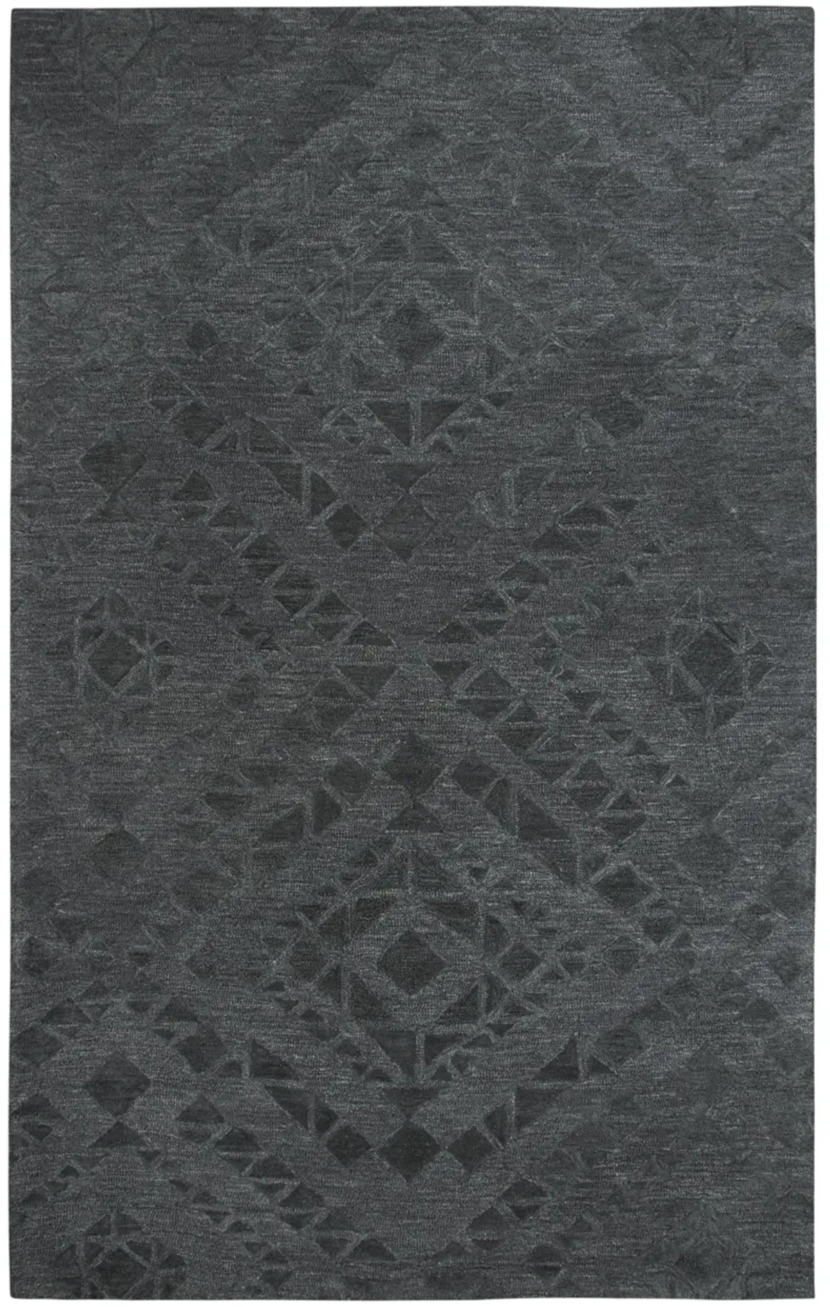 Fifth Avenue Dark Gray Diamond Wool 9'x12' Rectangle Rug