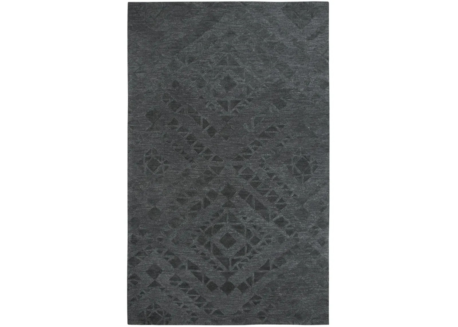 Fifth Avenue Dark Gray Diamond Wool 9'x12' Rectangle Rug