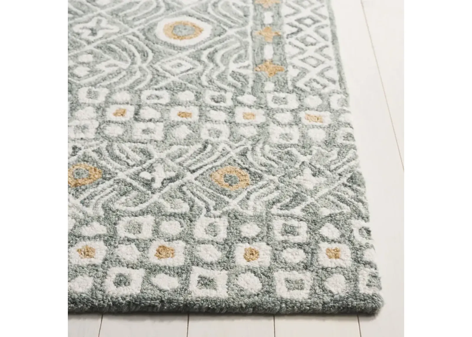 MICRO-LOOP 801 GREEN  5' x 5' Square Square Rug