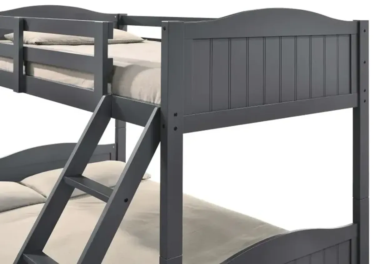 Arlo Twin Over Full Bunk Bed with Ladder Grey