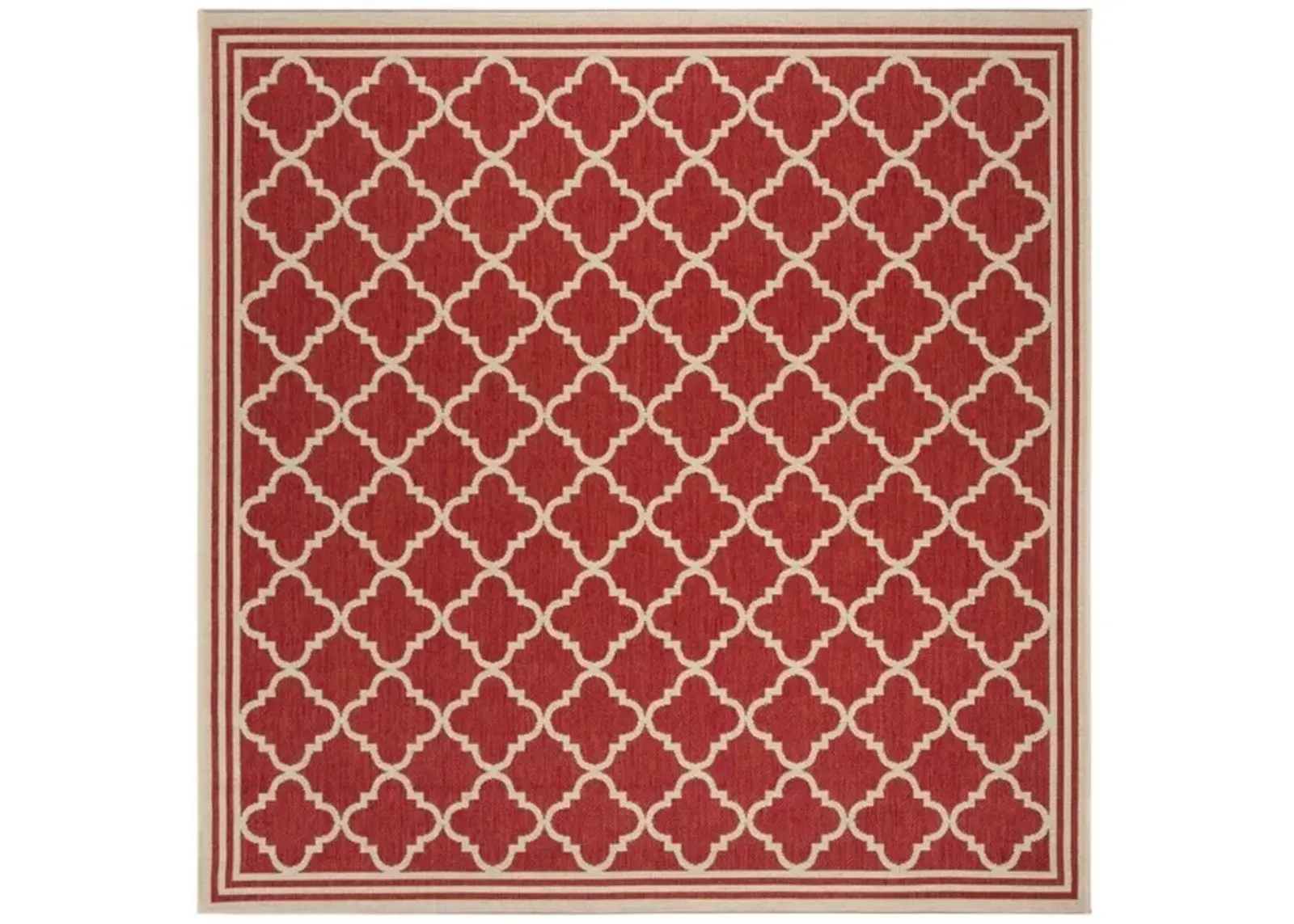 Safavieh BEACH HOUSE Collection BHS121Q-6SQ Red / Creme 6'-7" X 6'-7" Square