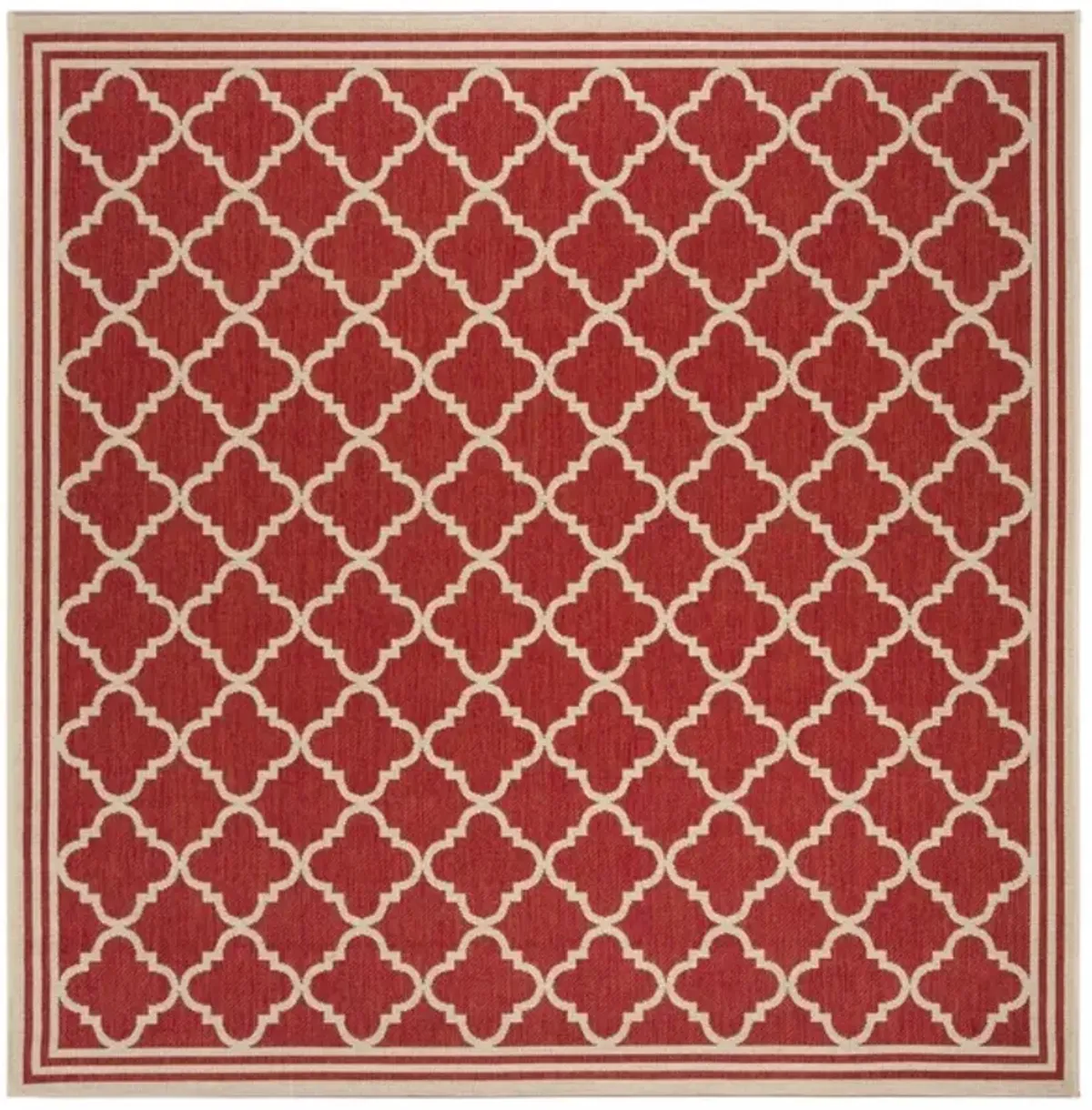 Safavieh BEACH HOUSE Collection BHS121Q-6SQ Red / Creme 6'-7" X 6'-7" Square