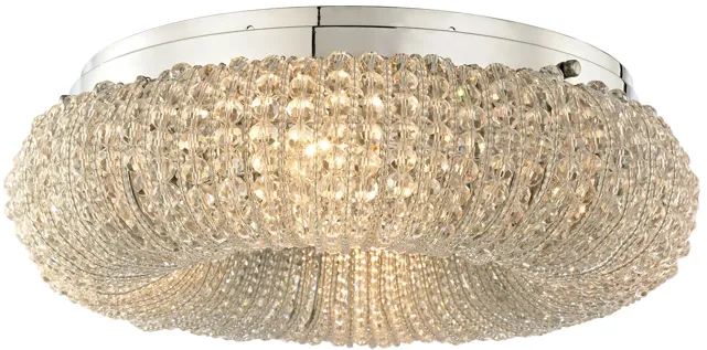 Crystal Ring 4-Light Semi Flush in Chrome with Clear Crystal Beads - Includes LED Bulbs