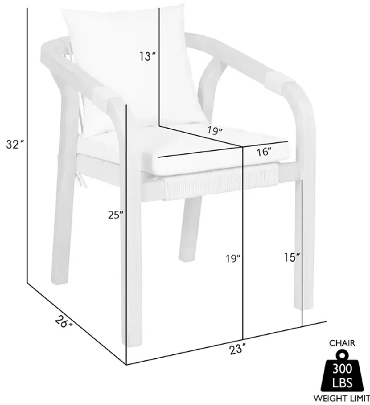 Cypress Outdoor Patio Dining Chair - Set of 2