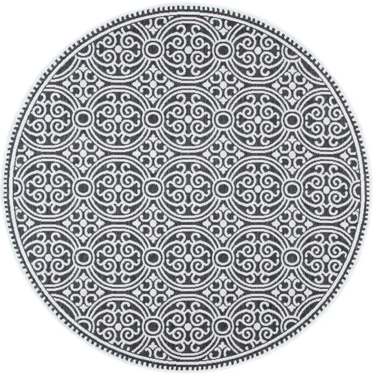 BEACH HOUSE 134 Grey 4' X 4' Round Round Rug