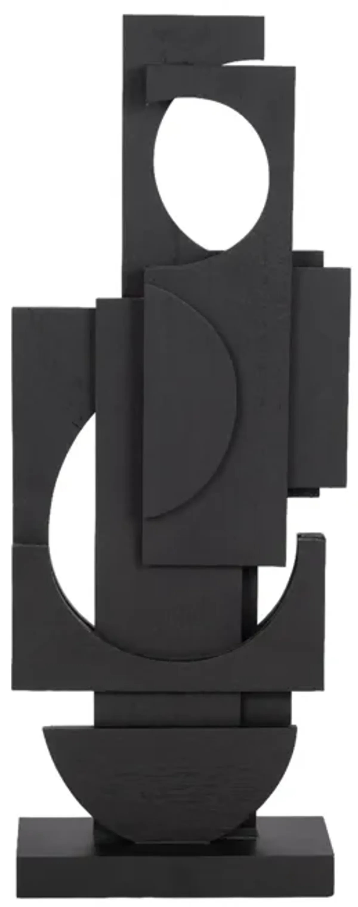 24" Modern Stacked Sculpture, Black