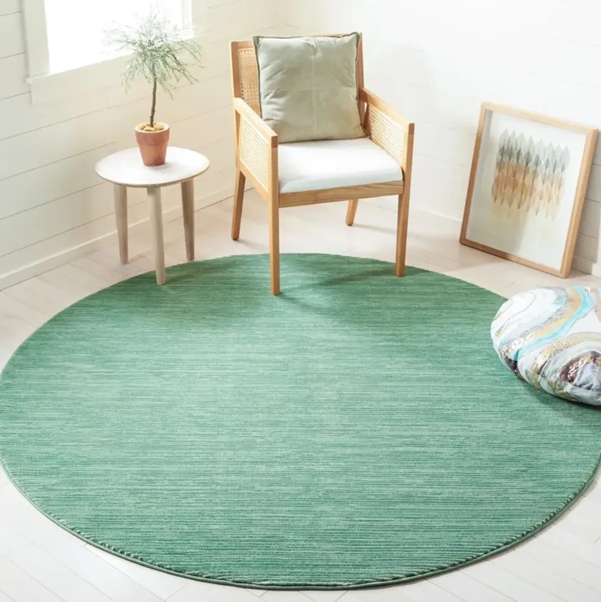 VISION 606 LIGHT GREEN 3' x 3' Round Round Rug