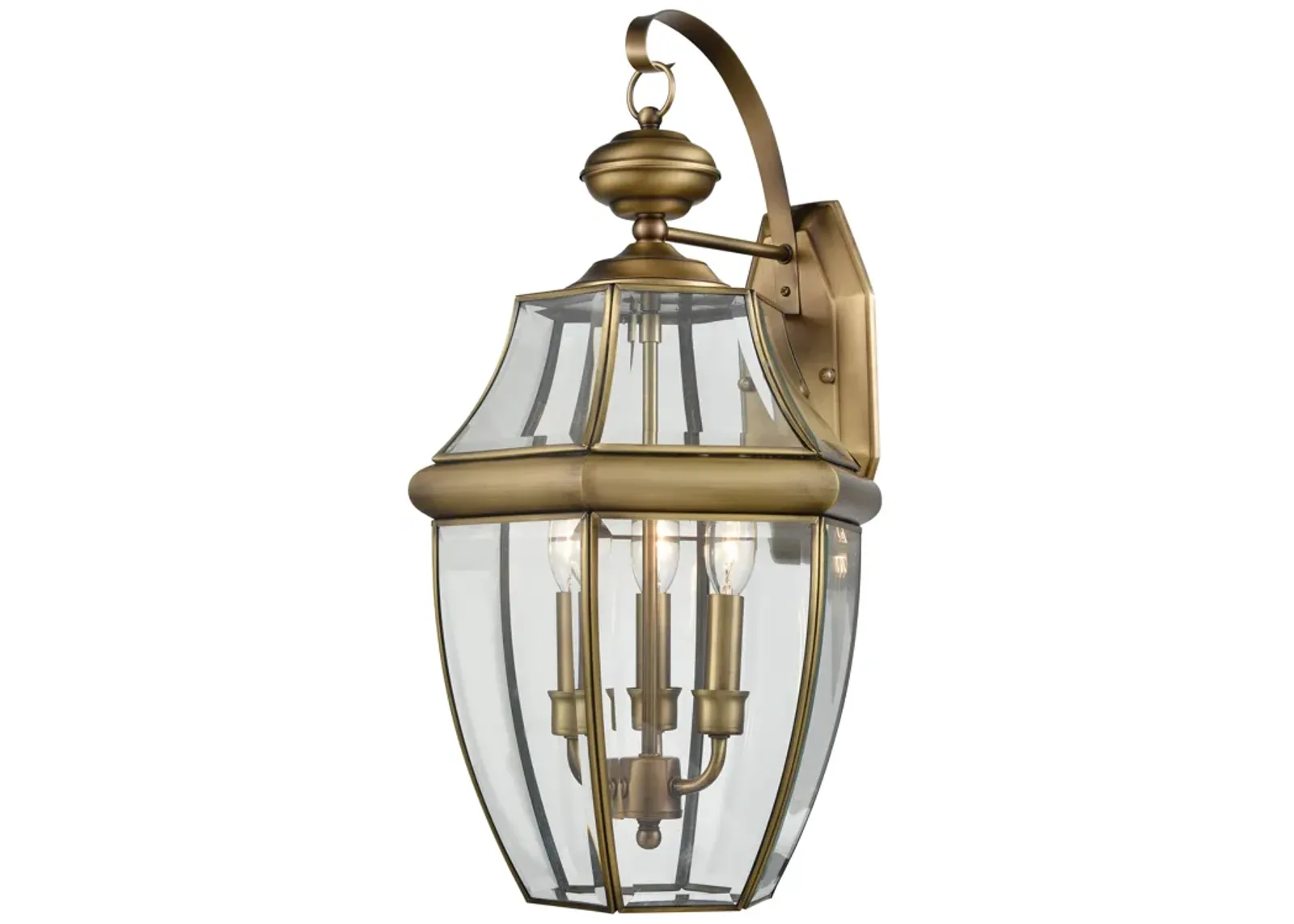 Ashford 12" High 3-Light Outdoor Sconce - Antique Brass