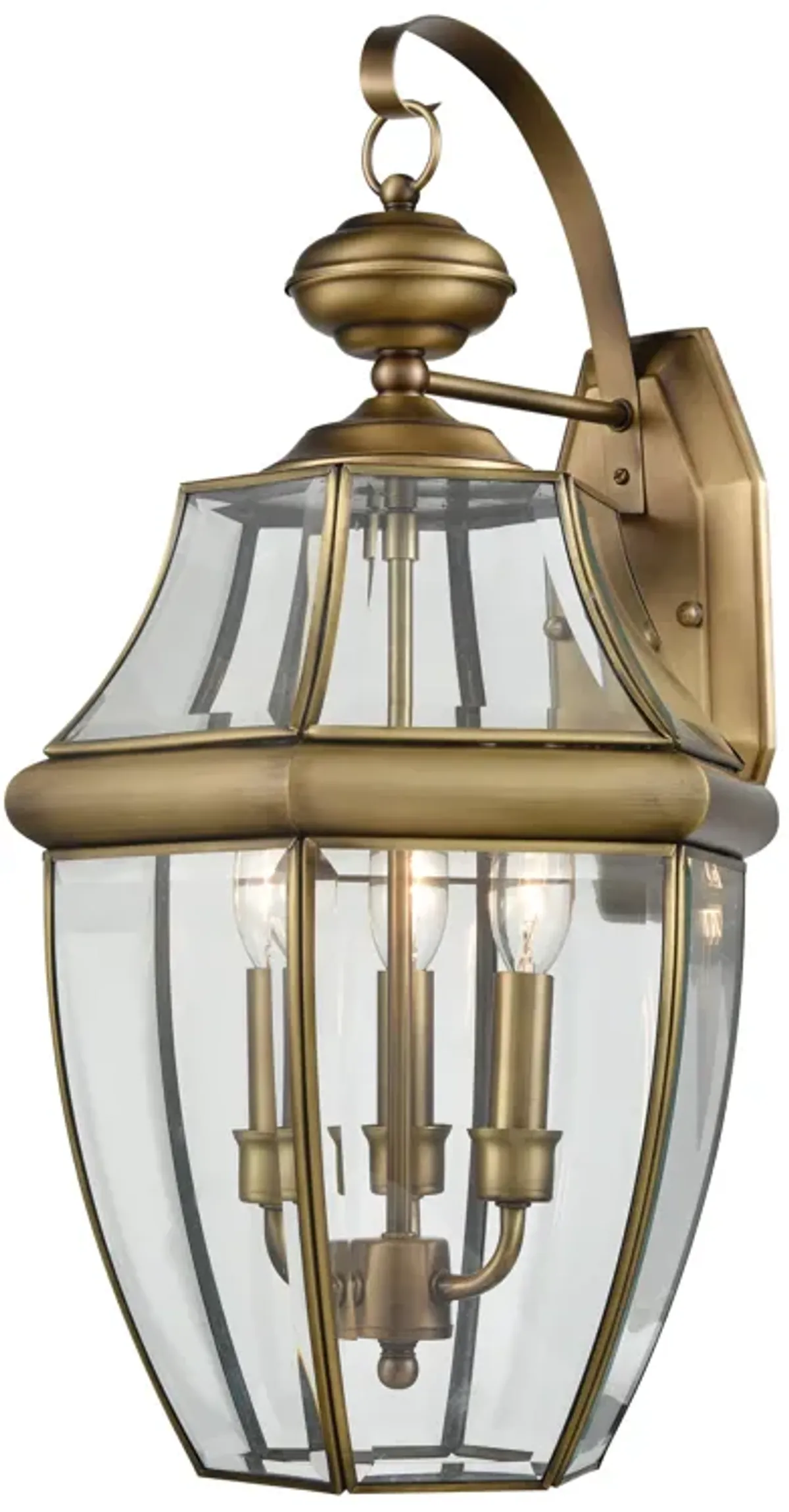 Ashford 12" High 3-Light Outdoor Sconce - Antique Brass