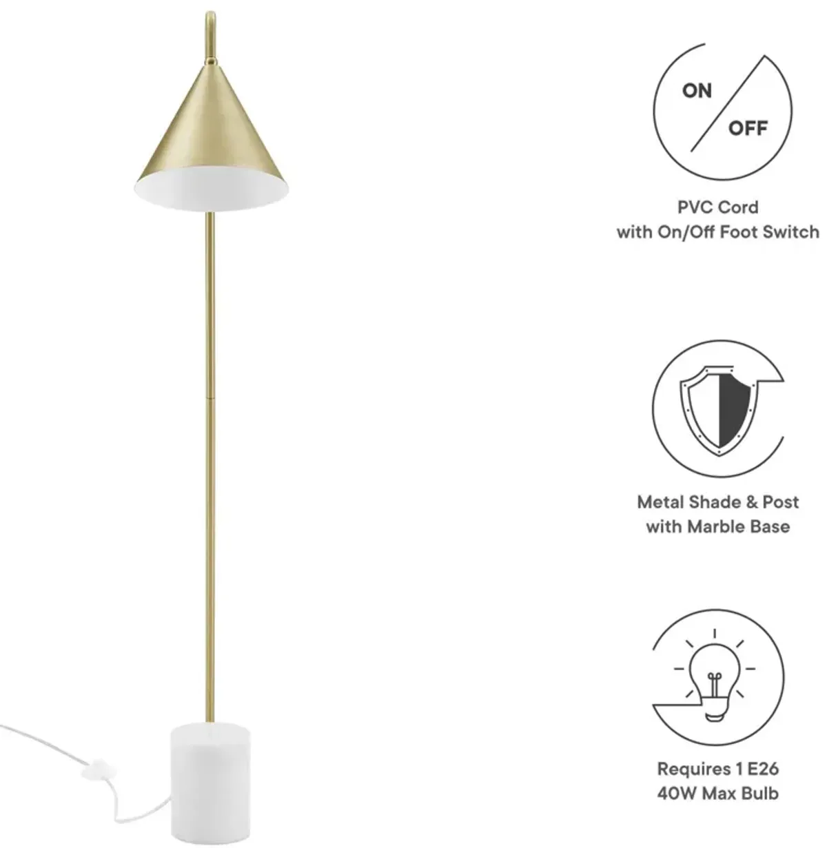 Ayla Marble Base Floor Lamp