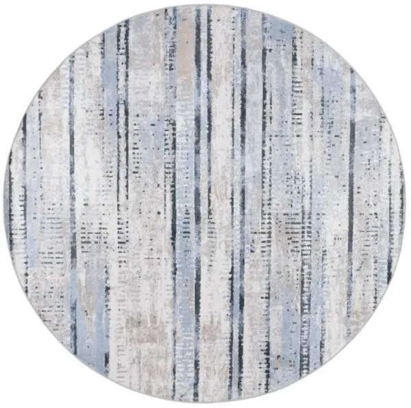 BAYSIDE 130 Blue 6'-7' X 6'-7' Round Round Rug