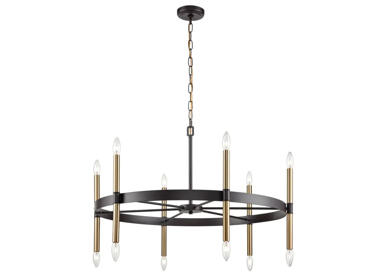 Notre Dame 12-Light Chandelier in Oil Rubbed Bronze, Gold