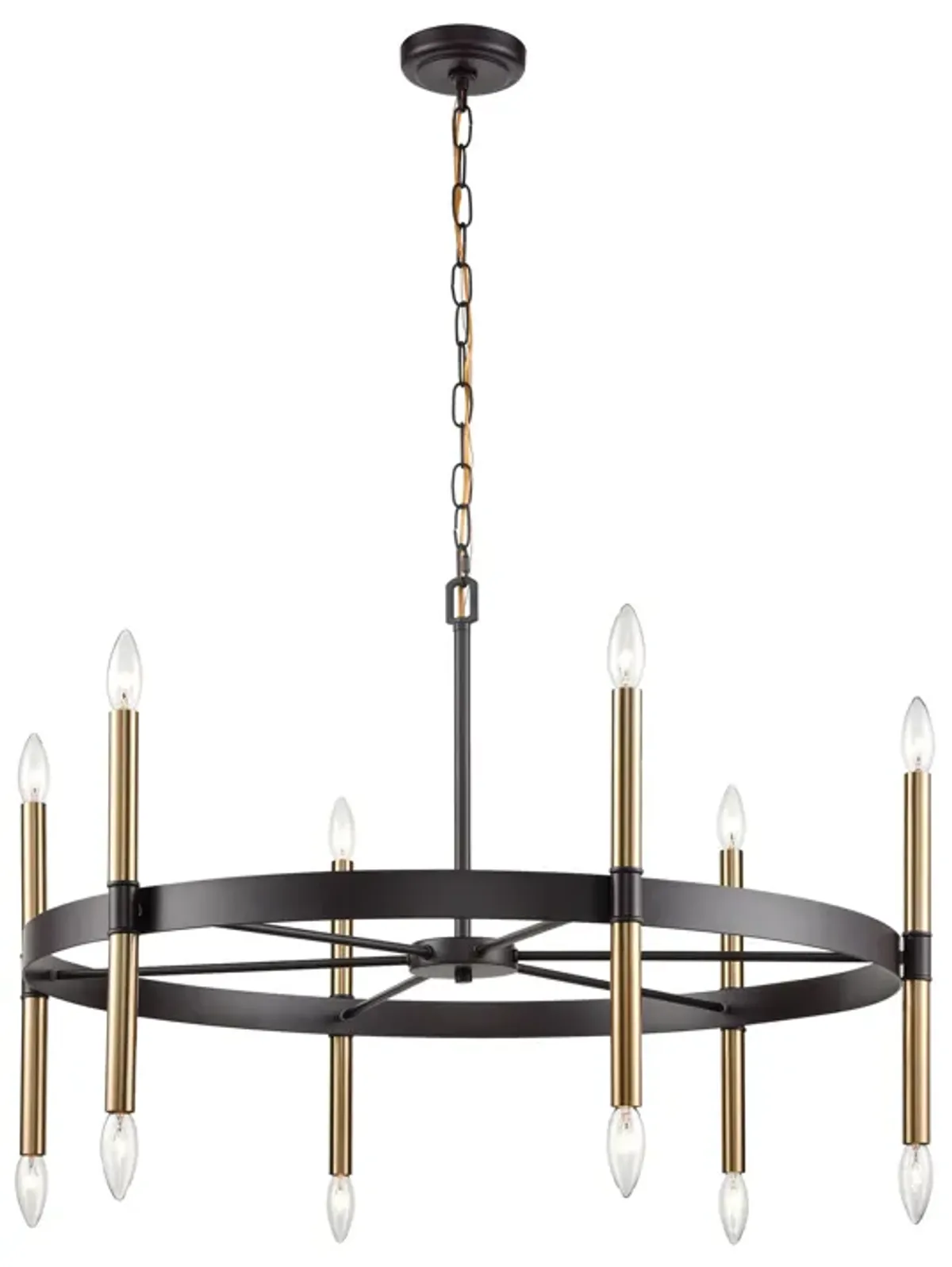 Notre Dame 12-Light Chandelier in Oil Rubbed Bronze, Gold