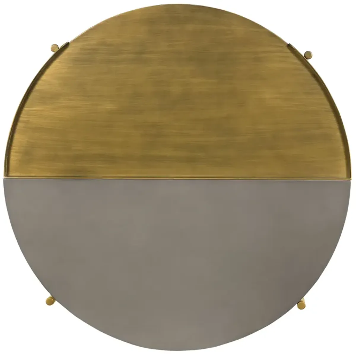 Dua Gray Concrete Coffee Table with Antique Brass