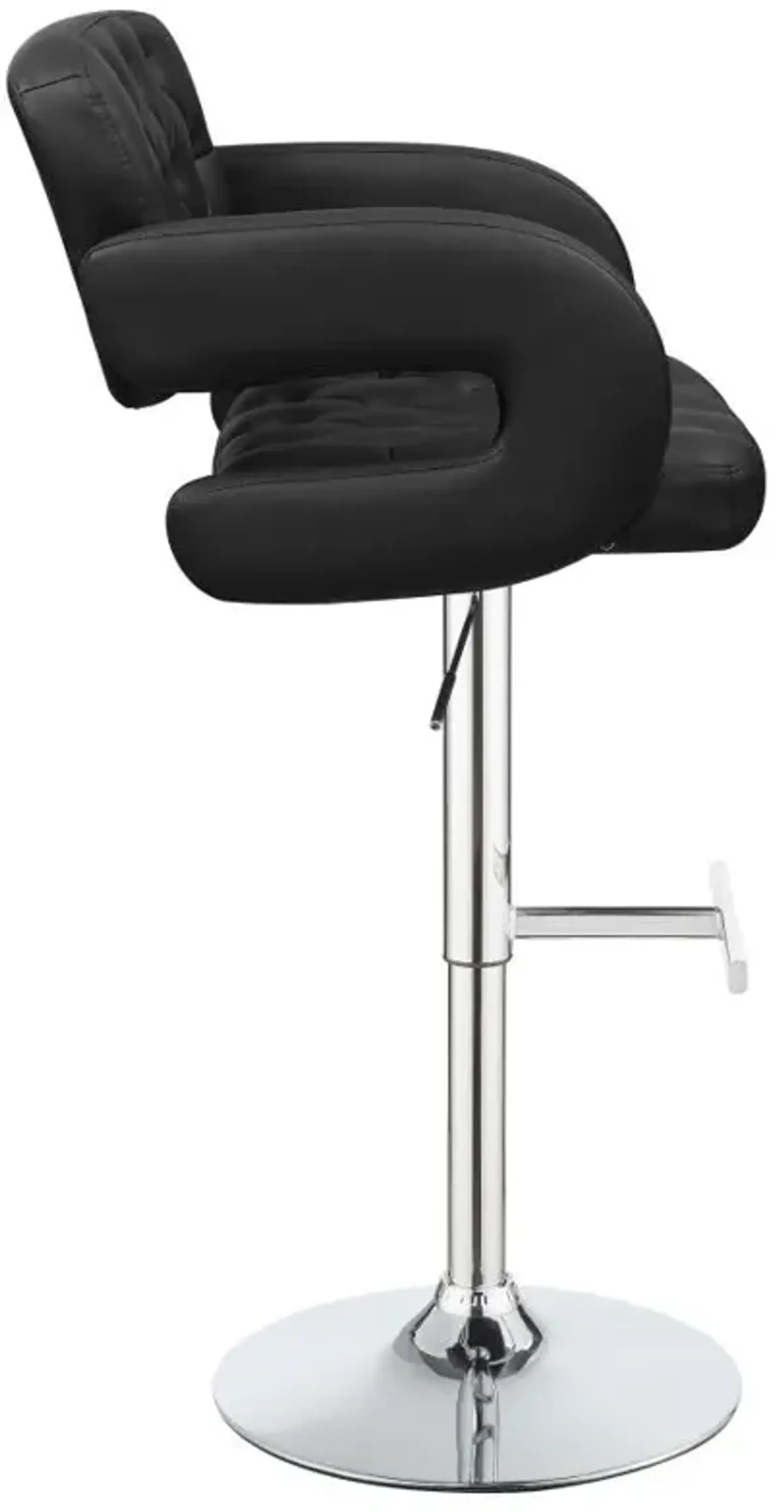 Brandi Adjustable Bar Stool Black and Chrome